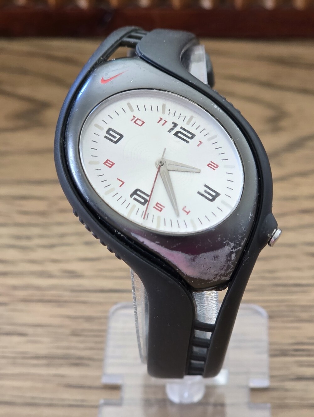 VTG Y2K Nike TRIAX WK0008 Black Grey 37mm Watch Original Silicone Strap Runs